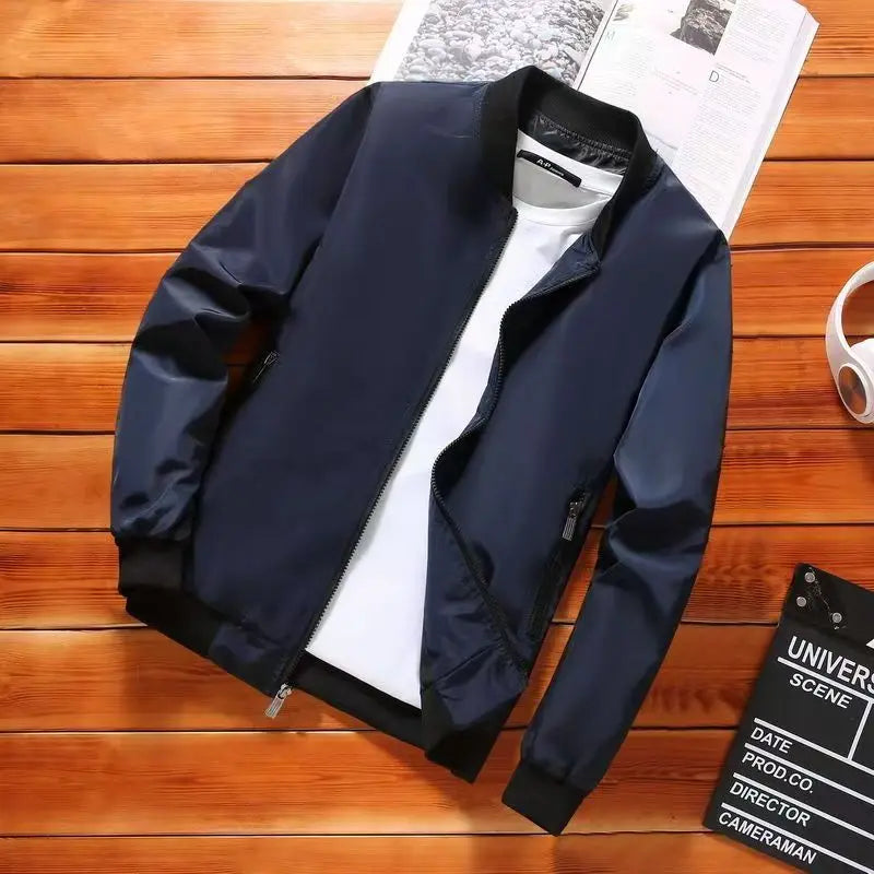 2024 Spring Summer Bomber Jacket Men Black Casual Slim Fit Baseball Mens Jackets New Autumn Fashion High Quality Jackets for Men