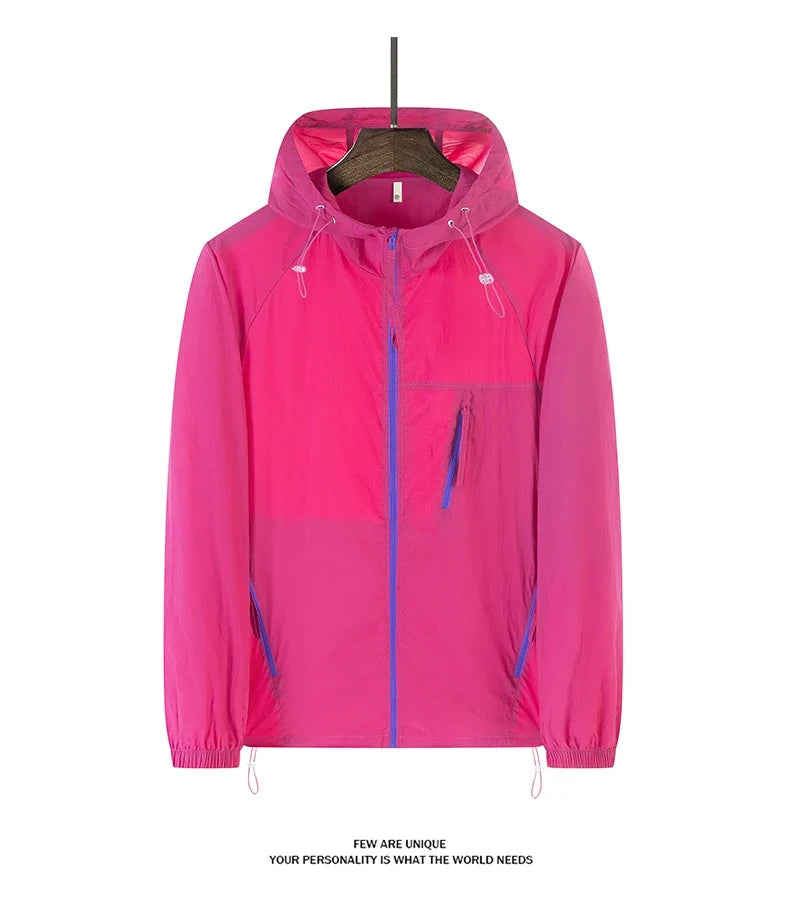 Summer Windbreaker Men Women Lightweight Sun Protection Jacket Unisex Camping Climbing Hiking Outdoor Waterproof Coat