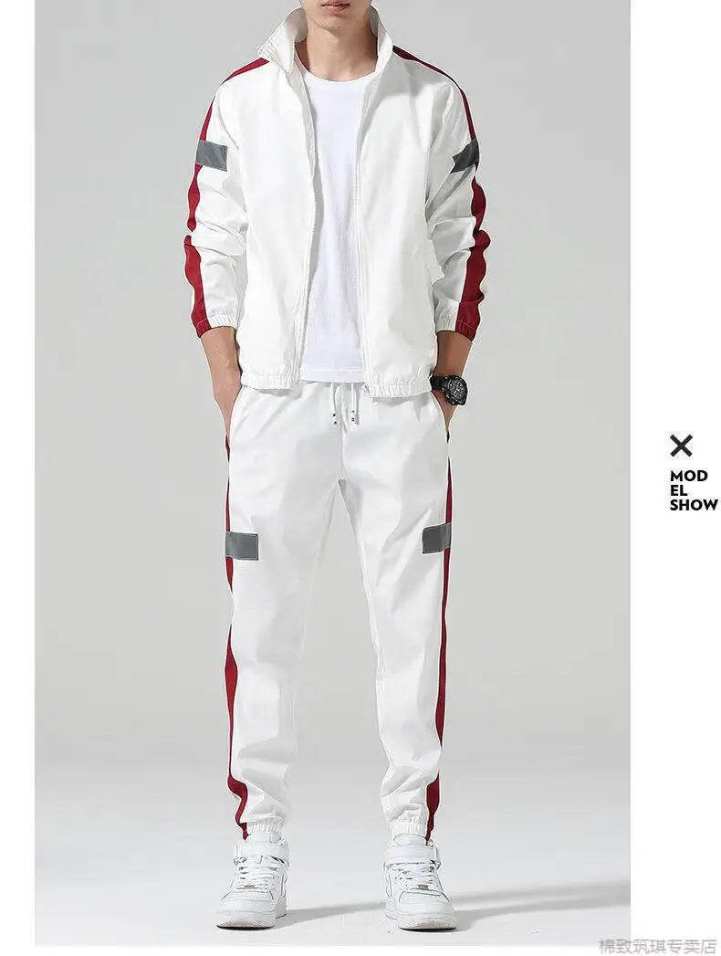Sports Suit Men's Spring and Autumn Casual Running Sportswear Cardigan Casual Sweater Three-piece Suit