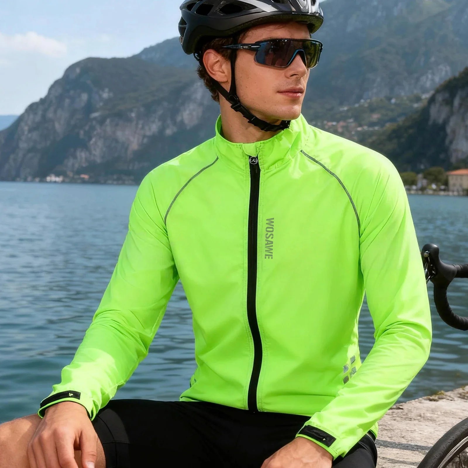 Men's Cycling Windbreaker Ultralight Reflective Windproof Jacket Men MTB Road Bike Wind Coat Long Sleeve Bicycle Clothing