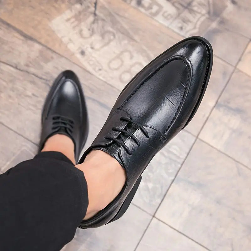 Men's British Style Leather Shoes Korean Version Pointed Toe Business Formal Trendy Versatile