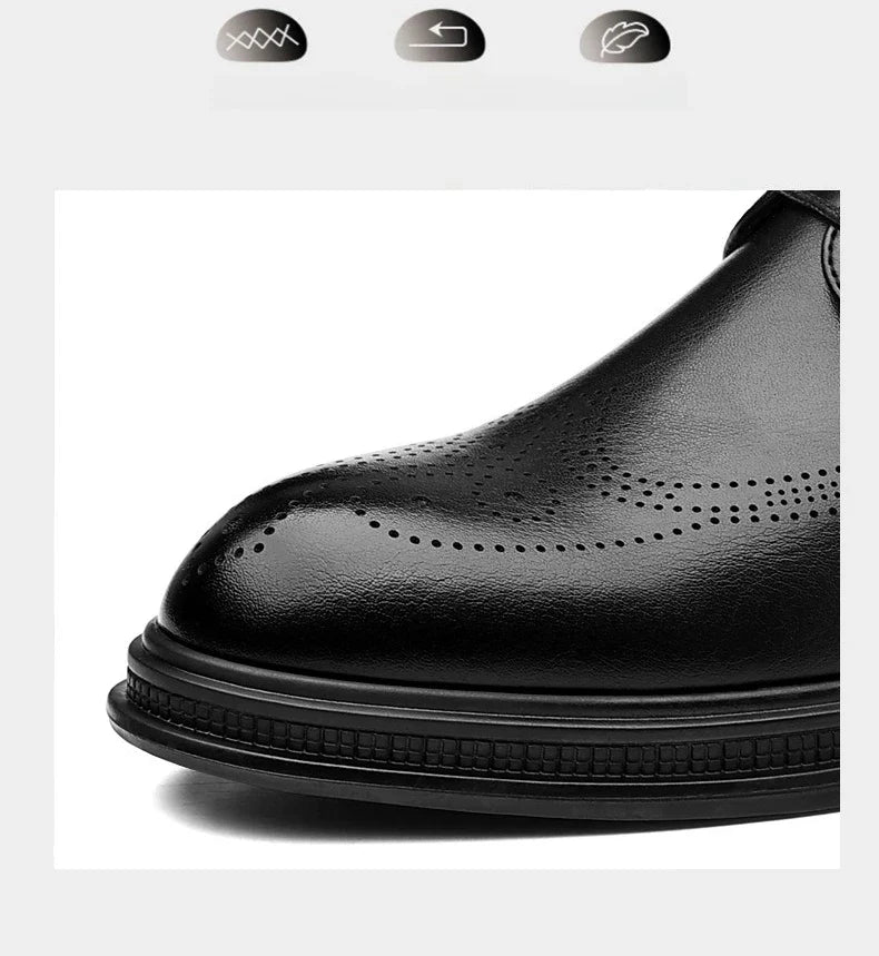 Business Formal Casual Wedding Shoes for Men Fashion New Designer Inner Increase Shoes Male Spring Autumn Retro Leather Shoe Man