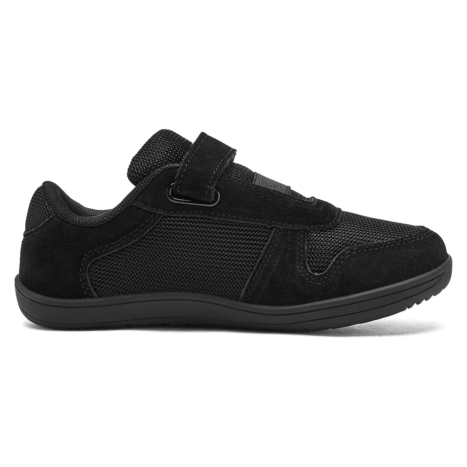 Kids Wide Toe Barefoot Shoes Little/Big/Kid Hook Loop Minimalist Sneakers Artificial Leather Mesh Lightweight Shoes