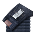 Wthinlee New Business Men's Jeans Casual Straight Stretch Fashion Classic Blue Black Work Denim Trousers Male Brand Clothing
