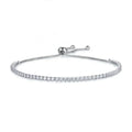 2mm Round Full Moissanite Diamond Tennis Bracelet for Women 925 Sterling Silver Plated 18K Gold Adjustable Wrist Chain Jewelry