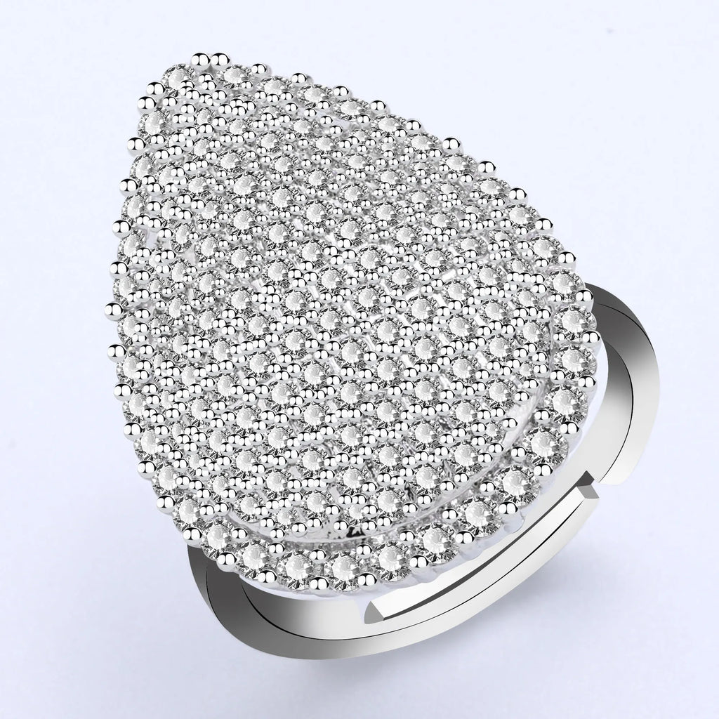 2024 New 4-piece Cubic Zirconia Women's Jewelry Necklace Earrings Bracelet Rings Bridal Wedding Jewelry Set