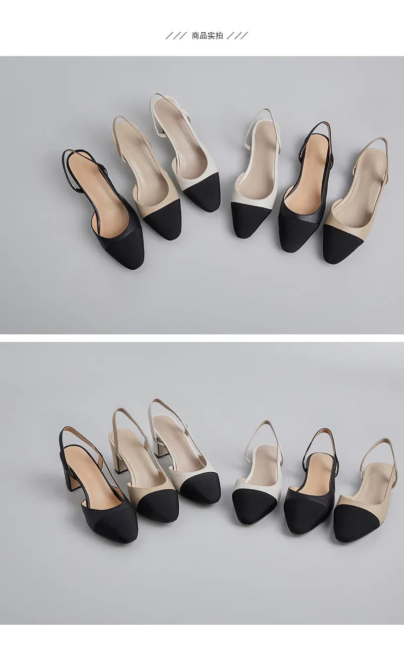 Plus Size New Summer Party Thick Heel Genuine Leather Sandals 6.5 cm High Heel Women Shoes