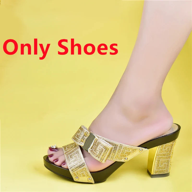 Party Shoe and Bag Sets Black Color Women Matching Shoes and Bag Set