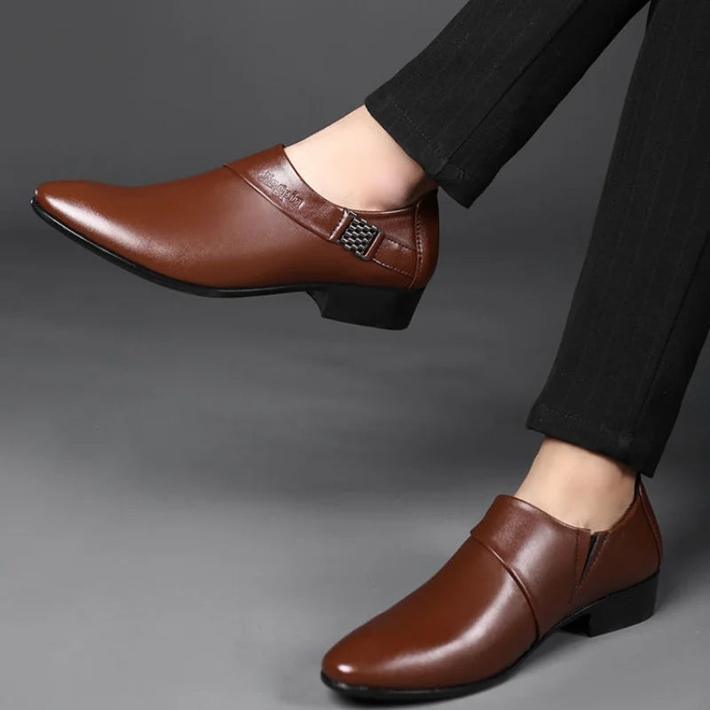 Leather Casual Pointed Toe Business Social Shoe for Men Elegant and Classic High Quality Fashion Dress Shoes Man Low Price Suit