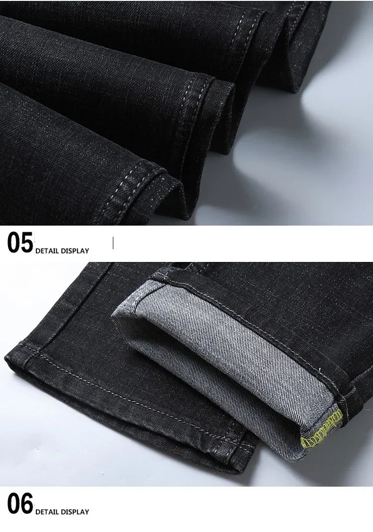 2025 Men's Casual Thin And Lightweight  Skinny Jeans Trousers Tight Pants Solid Colors