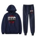 Winter and autumn fleece thickened hooded pullover sweater jacket for men, casual sports outfit, two-piece set for men