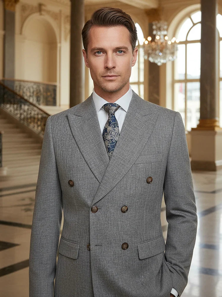 Elegant Man Suit 2 piece set Modern Wedding Party outfit Suits for Men Stylish Business office suit banquet attire