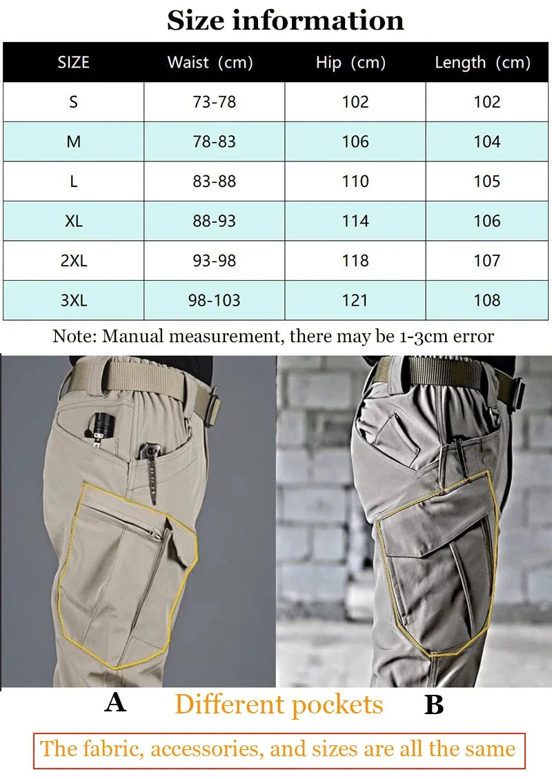 Men's Tactical Pants Elastic Cargo Trousers Casual New Autumn Waterproof Outdoor Hiking Multi-pocket Wear-resistant Cargo Pant