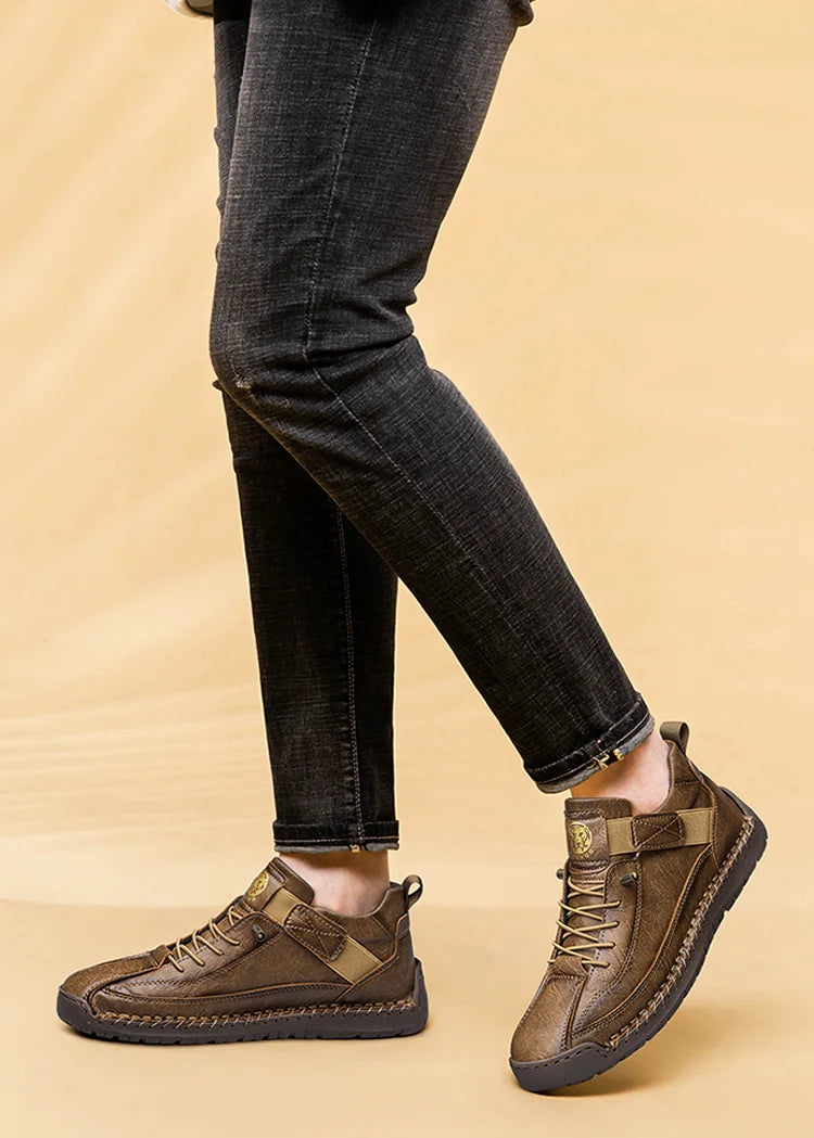 Handmade Men's High-Top Sport Casual Boots Breathable Outdoor Wear with Extended Size Options Classic Ankle Boots
