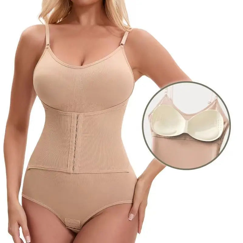 Naisstoo women shapewear bodysuit tummy control tight slimming body shaper bodysuit with bras