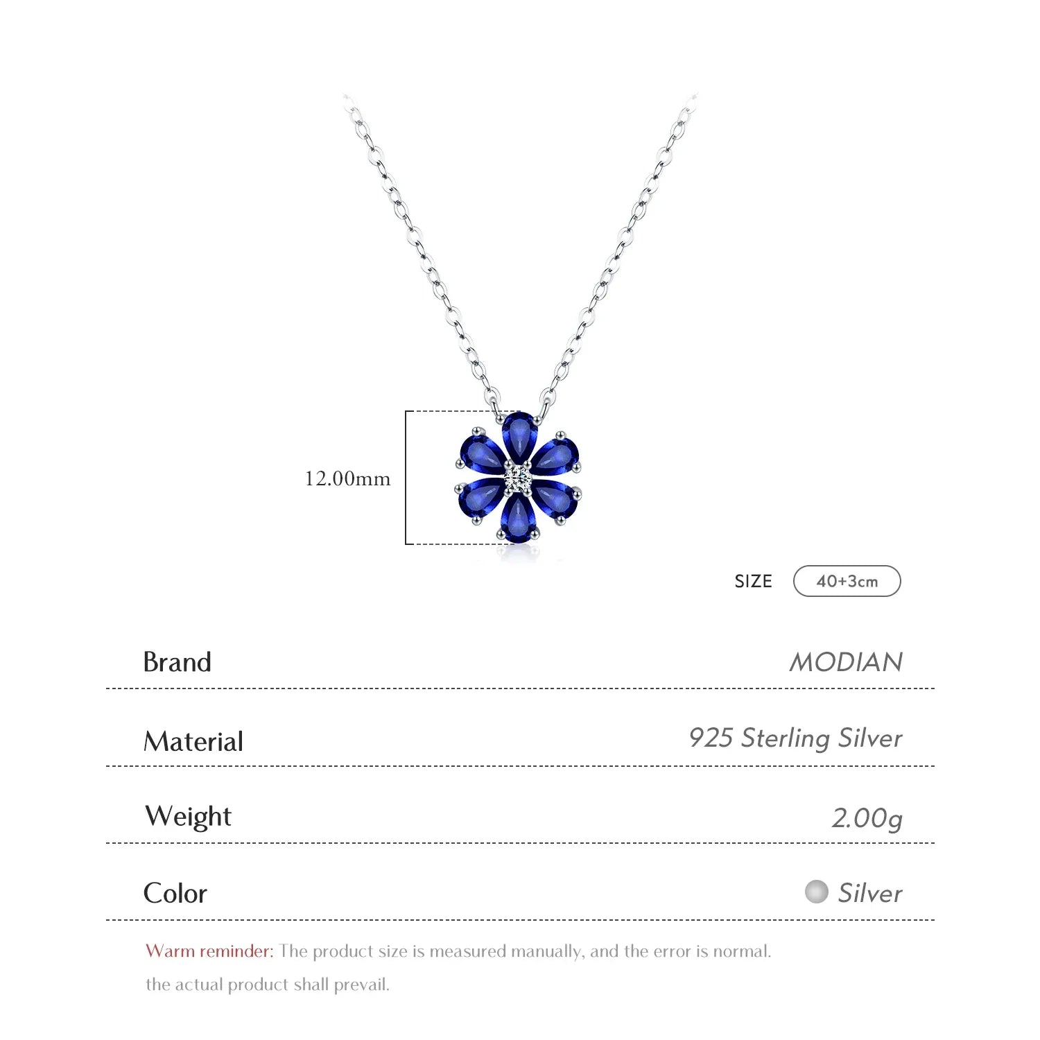925 Sterling Silver Sparkling Lucky Flower Pendant Necklace for Women Luxury Drop Zirconia Female Wedding Fine Jewelry