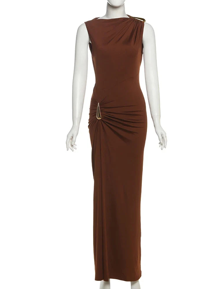 Sisterlinda Solid Slim Fit Girdle Lift The Hips Maxi Dress Women Sexy Popular Body-shaping Vestidos Girl Festival Party Bodycon