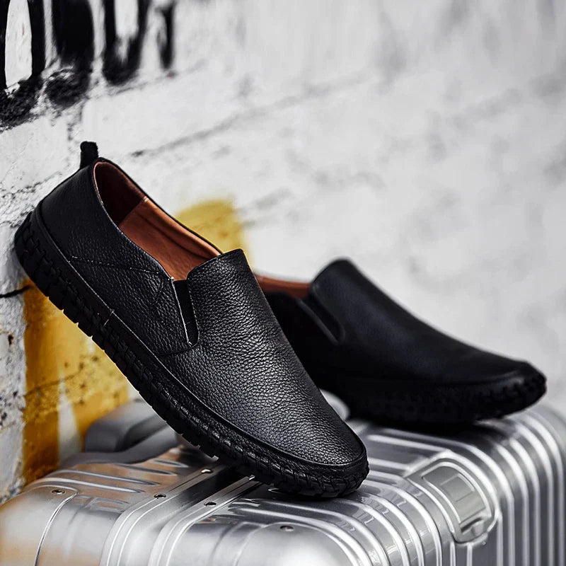 Men’s Soft Leather Fashion Shoes – Comfortable Casual Walking Footwear (Black, Brown, White)