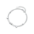 New 925 Sterling Silver Little Balls Love Hearts Charm Bracelet for Women Adjustable Link Chain Fine Jewelry Lover Gift