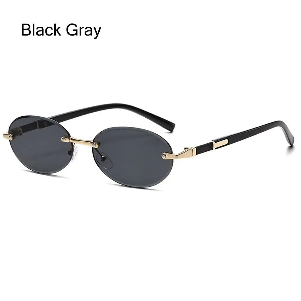 Rimless Rectangle Sunglasses Fashion Y2K Frameless Sun Glasses Shades for Women & Men