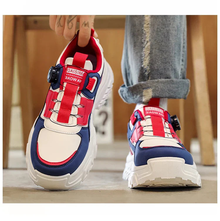 2025 Autumn New Men's Versatile High-Top Trendy Thick-Soled Running Shoes Breathable Casual Trendy Shoes
