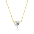 1CT 2CT 3CT Heart Cut Certified Moissanite Necklace for Women 18k Gold Plated Jewelry Sterling Silver S925 Pendant Chain