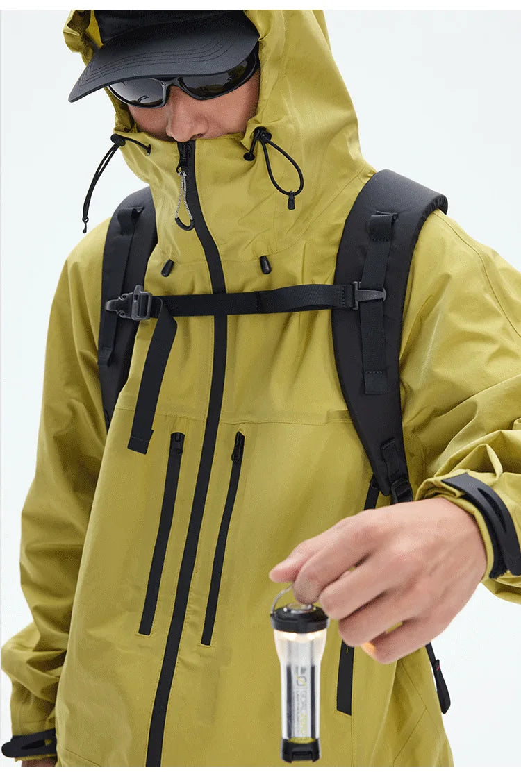 TripleGuard HardShell Sealed Outdoor Waterproof Jacket - Premium Multi-Pocket Heavy-Duty Mountain Utility Workwear Unisex