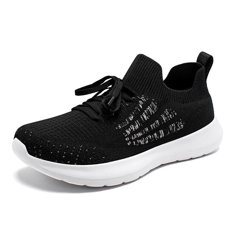 Unisex Running Sneakers Wide Toe Mesh Breathable Walking Shoes Non Slip Lace-Up Hiking Sneakers