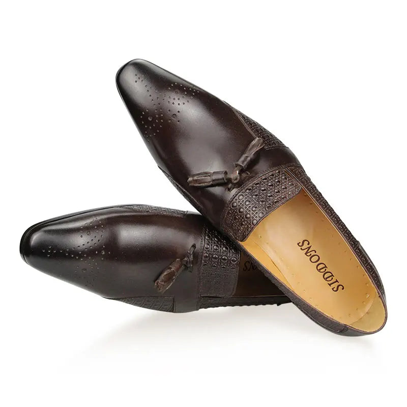 New Leather Casual Shoes Mens Summer One-Step Loafers Dress Wedding Leather Luxury Groom Wedding Men Italian Style Oxford Shoes