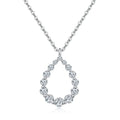 Hollow Waterdrop Full Moissanite Diamond Pendant Necklace For Women S925 Silver Plated 18k Gold Teardrop Neckchain Fine Jewelry