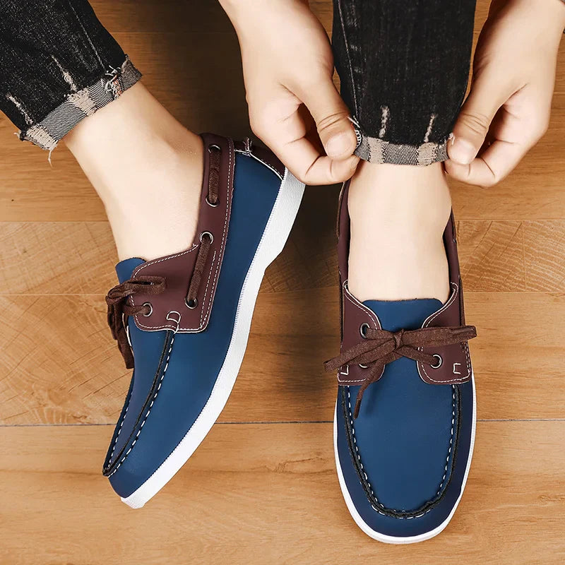 Men’s Strap Design Boat Shoes – Casual Non-Slip Loafers for Summer & Everyday Wear