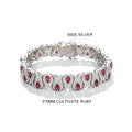 3*5mm Cultivated Emerald/Ruby Gem Bracelet for Women S925 Silver Tulip Design Bangle Party Sparkling Luxury Jewelry Gifts