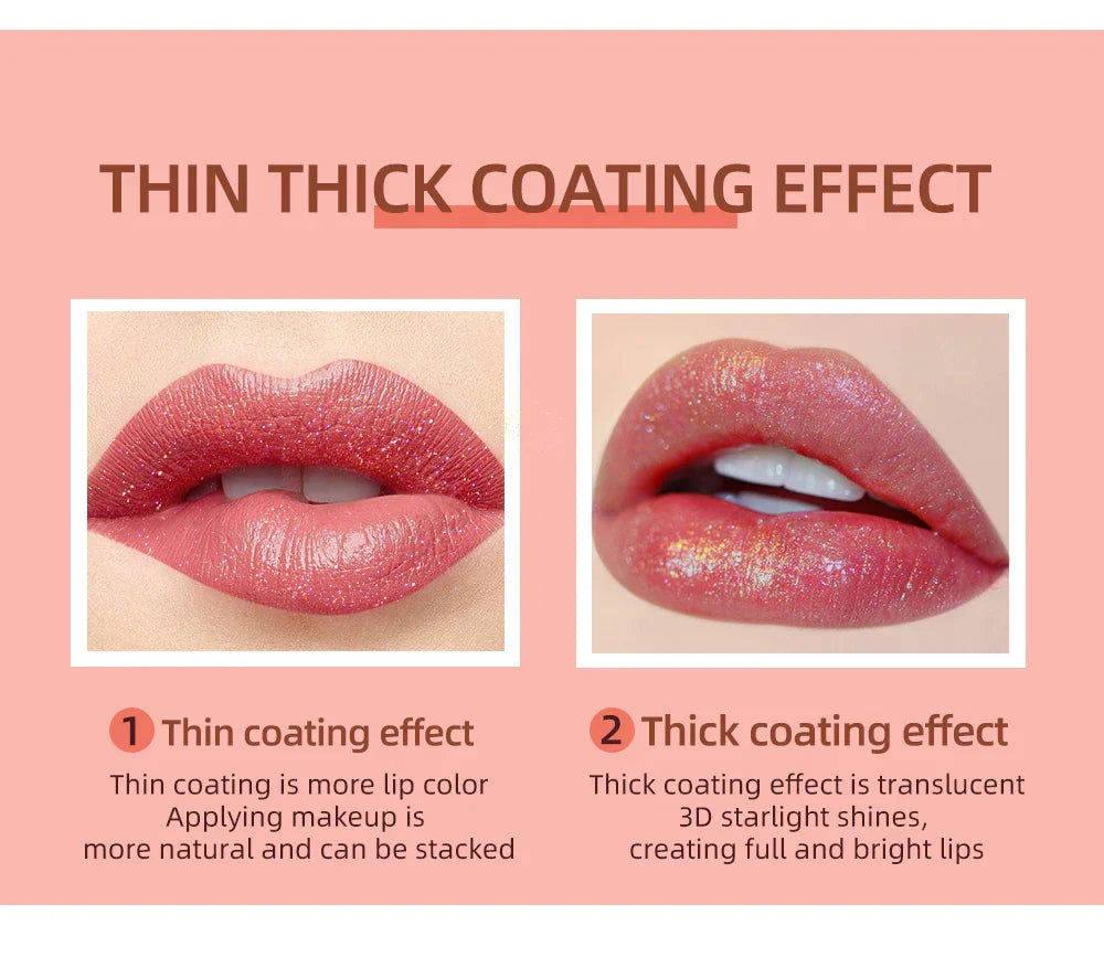 9Pcs/Sets Glitter Lip Glaze Liquid Lipstick Set Shine Lip Gloss Gift Box Natural Moisturizer Waterproof Lips Makeup