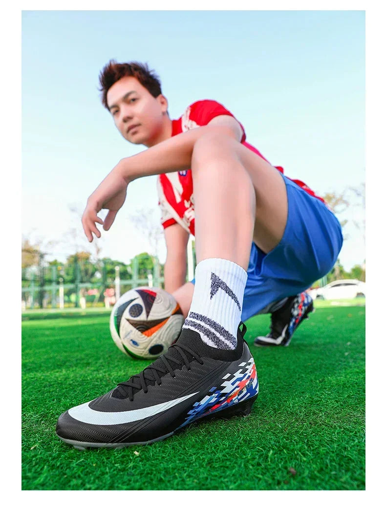 New Men Soccer Shoes Sport Grass Cleats Unisex Non-Slip Match Adult Ultralight Outdoor Football Boots Comfortable High-quality