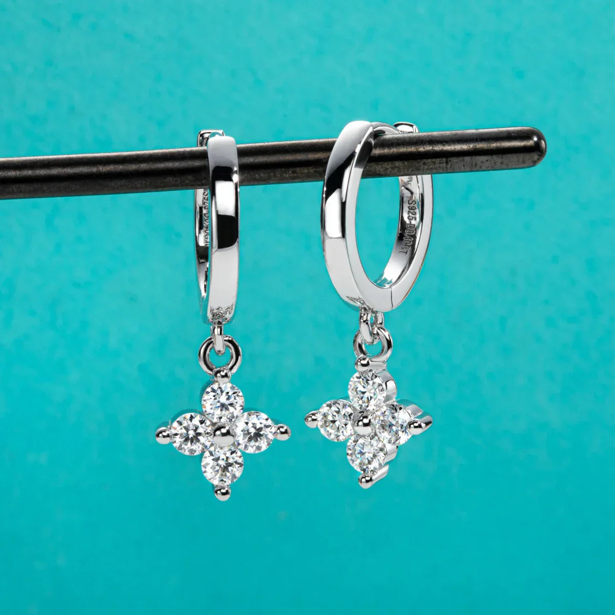3mm Moissanite Hoop Women's Earrings Huggies  925 Sterling Silver Lab Created Diamond Drop Earrings Jewelry Wholesale