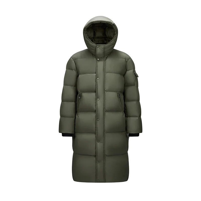 Down Jacket Men Winter 90% Down Fill Goose Down Thickened Water-Repellent Anti-Static Long Hooded Outerwear Men'S Wear