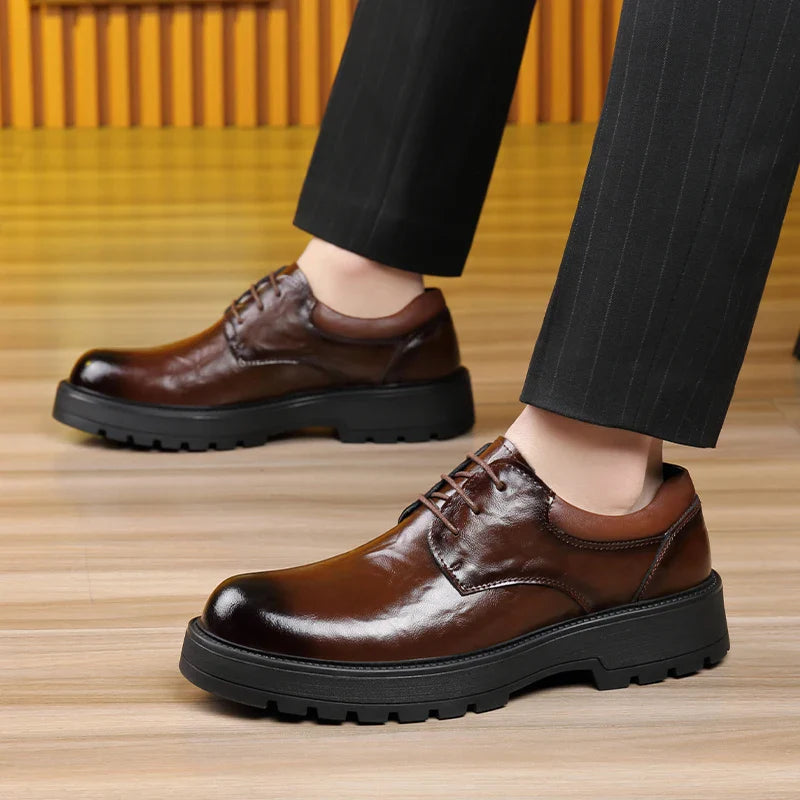 Men Comfortable Leather Work Shoes for Long Standing