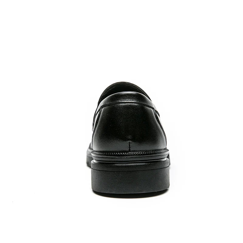 Spring Luxury Thick soled Casual Shoes Men's Black Penny loafers men Brown Business Office Dress Shoes for Mentênis masculino