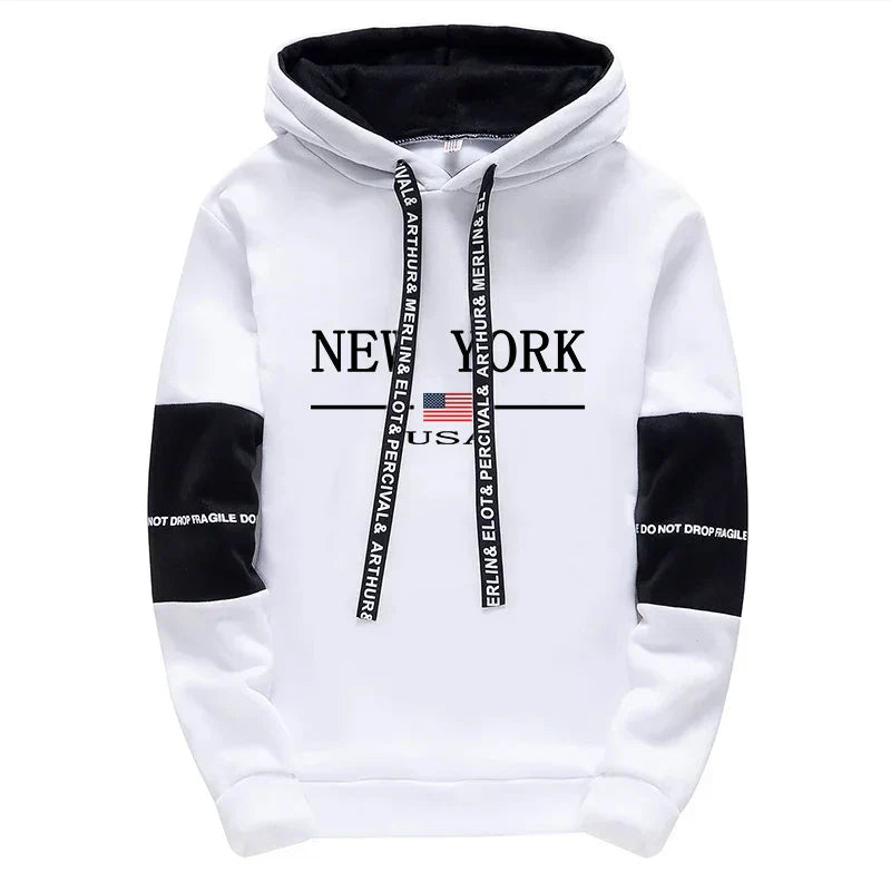 Quality Mens Tracksuit Casual Print Sweatshirts Sports Jogging Mens Clothing Autumn Winter Sportswear Single Piece Hoodie Pants