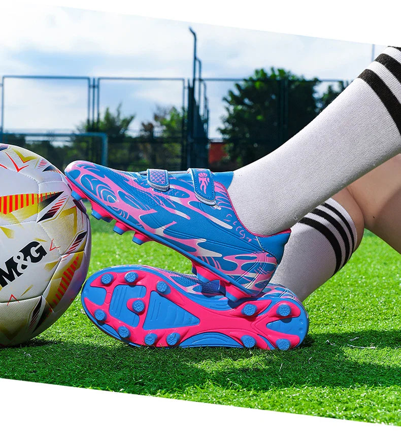 Children Football Shoes Professional Indoor Non Slip TF/FG Fast Grass Boys Match Wear Resistant Training Football Shoes for Kids