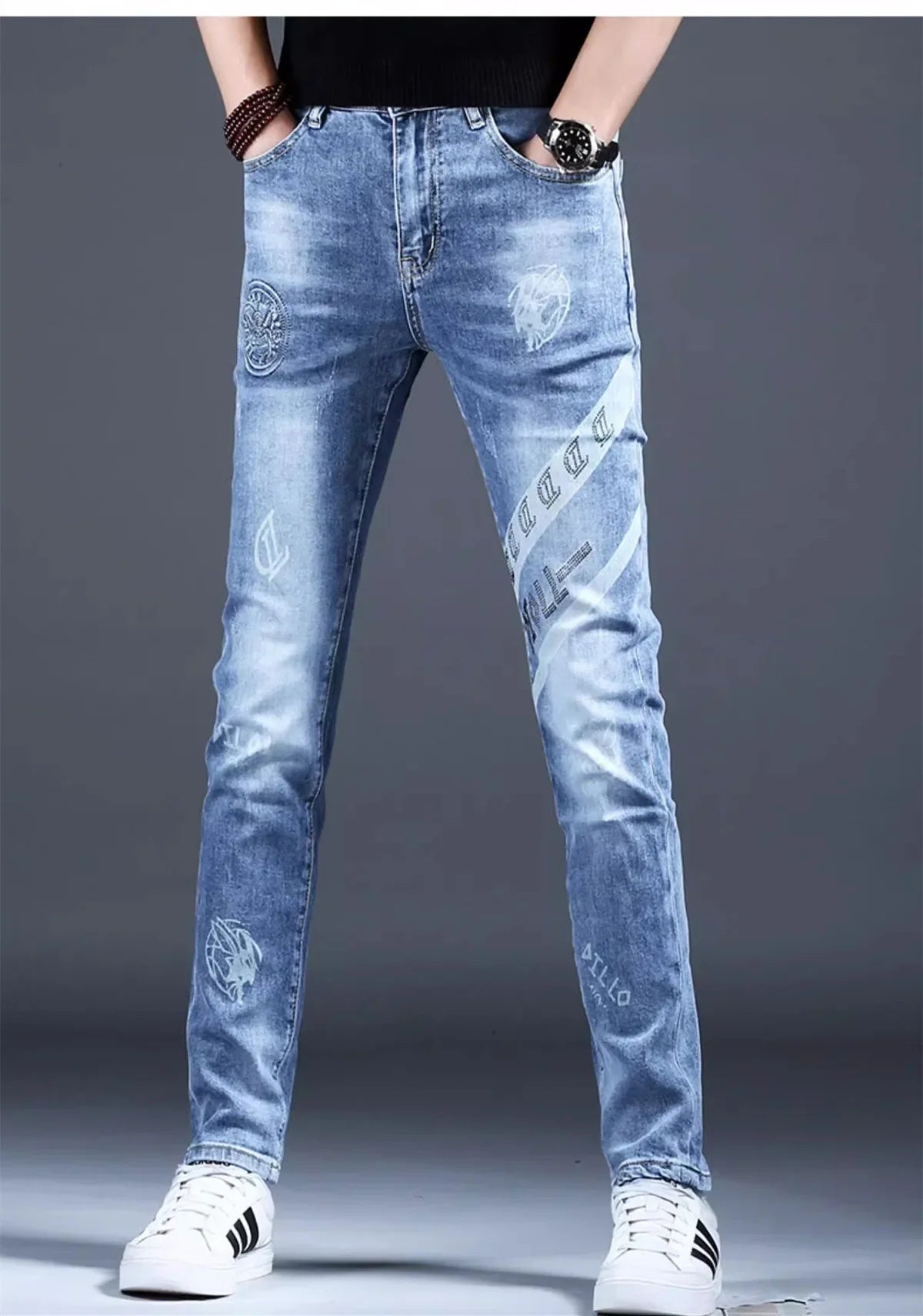 Spring and Autumn New Classic Fashion Elastic Fit Ankle Pants for Men - Casual Slim Fit Retro Sport High-Quality Denim Jeans