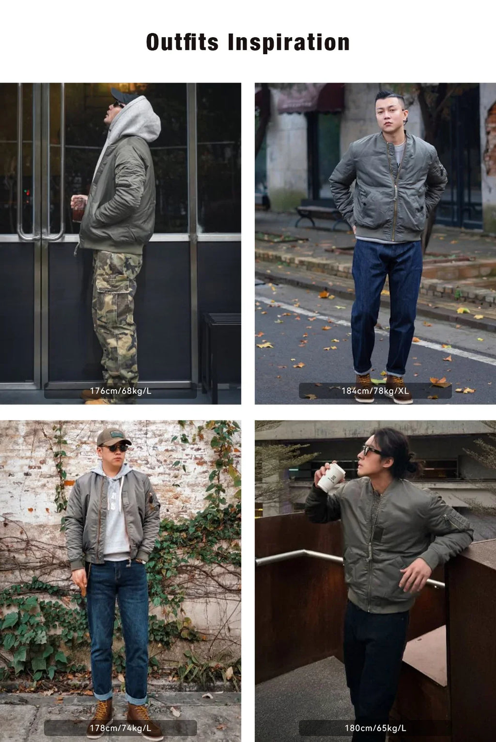 Vintage MA1 Pilot Jacket Green Thickened Cotton-padded Jacket Casual Baseball Pockets Flight Zipper Outwear for Men's Fall