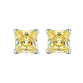 6x6mm Yellow Pink High Carbon Diamond Gemstone Earrings for Women 100% 925 Sterling Silver Classic Fine Jewelry Wholesale