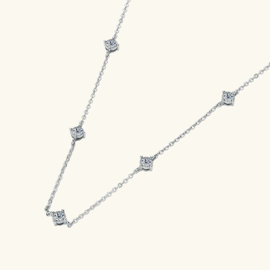 3mm Moissanite Diamond Necklaces for Women Dainty 18k Gold Plated/925 Sterling Silver Neck Chain Female Trendy Jewelry