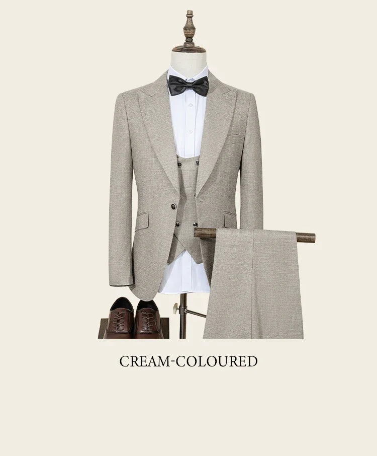 High Quality Dark green Male Groom Wedding Blazers Slim fit casual evening gown Business Office  Men's Suits