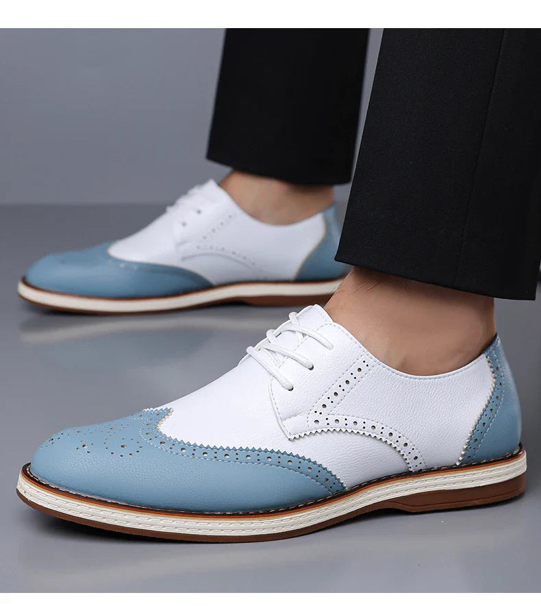 Men's Casual Business Leather Shoes Men Fashion Lace-up Derby Shoe Mens Light Comfortable Outdoor Driving Flats