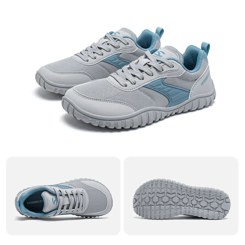 Wide Toe Shoes Mens Womens Artificial Leather Running Sneakers Lace Up Lightweight Breathable Walking Shoes