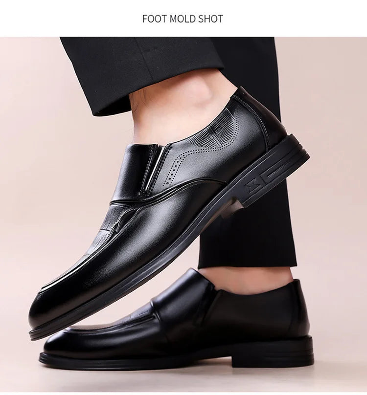 Spring Autumn New Leather Shoes for Men Solid Color Business Casual Shoes Male Fashion British Style Dress Shoe Man