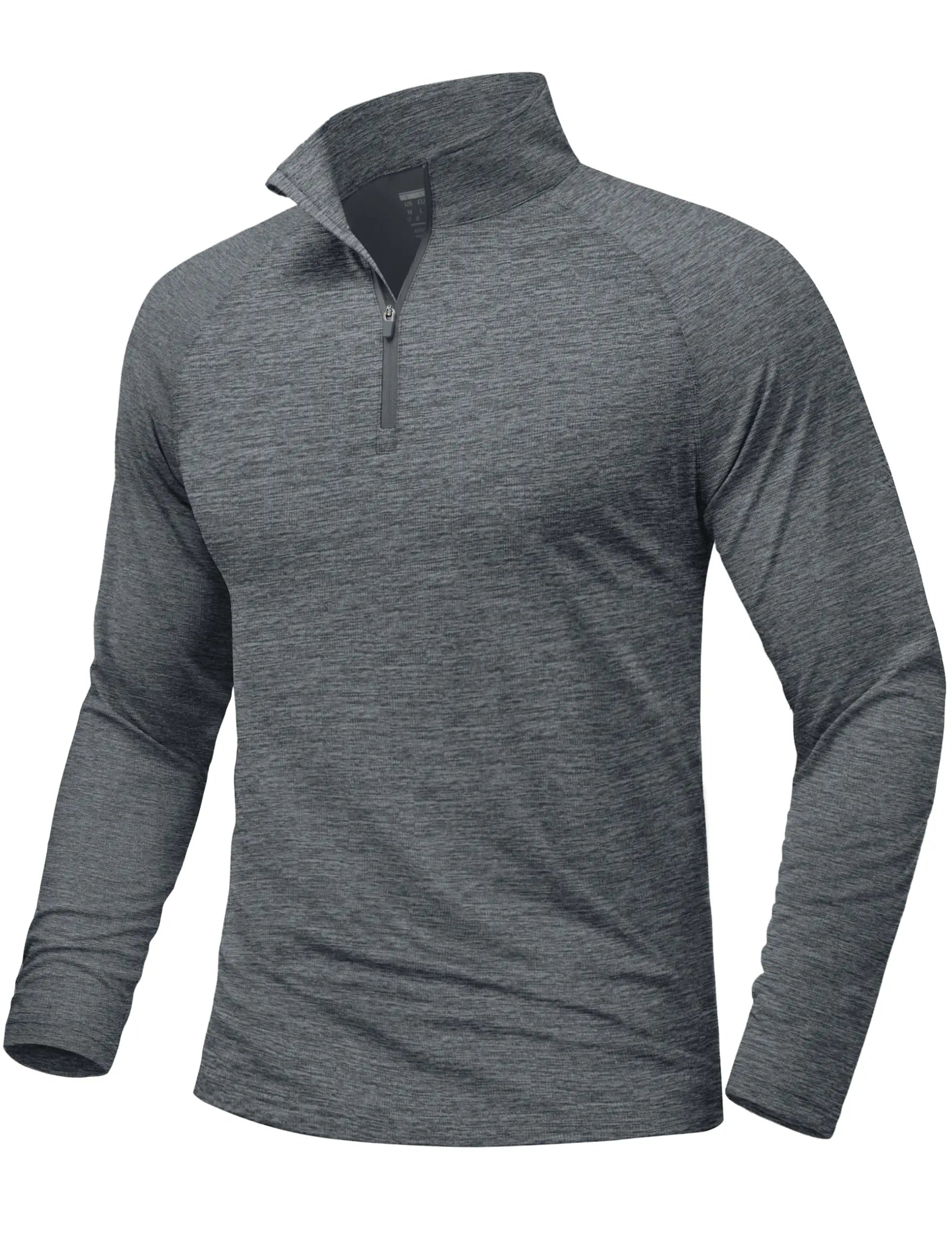 Mens Sun Protection UPF 50+ Long Sleeve Shirt Quarter Zip Pullover Quick Dry Lightweight Fishing Running Rash Guard