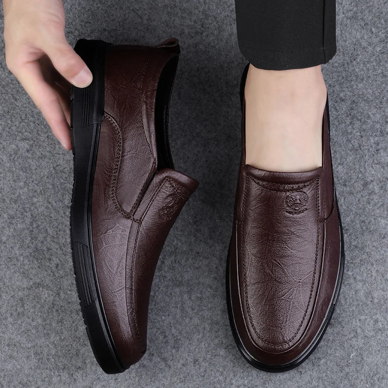 Leather Fashion Business Shoes Men Luxury Brand Mens Comfortable Loafers Handmade Men Casual Shoes New All-match Flats for Men